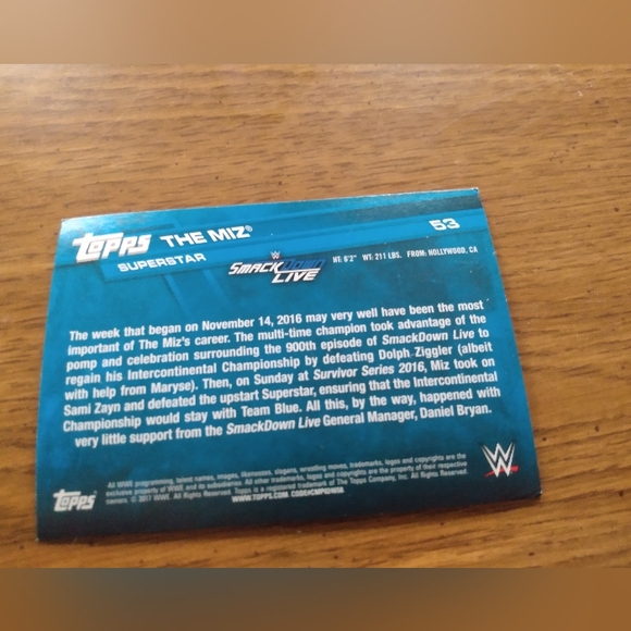 Set of 4 - Dasha Fuentes, Scott Dawson, Zack Ryder and The Miz Topps Cards - Picture 3 of 9